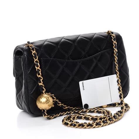 chanel lambskin quilted cc pearl crush mini rectangular flap black|CHANEL Lambskin Quilted Mini Pearl Crush Rectangular Flap .